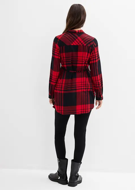 Těhotenská dlouhá halenka z měkkého bavlněného flanelu, bonprix