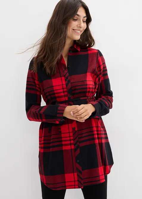 Těhotenská dlouhá halenka z měkkého bavlněného flanelu, bonprix