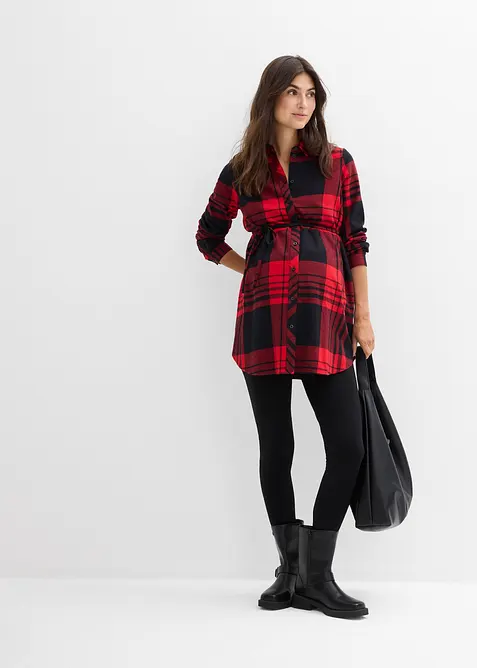 Těhotenská dlouhá halenka z měkkého bavlněného flanelu, bonprix