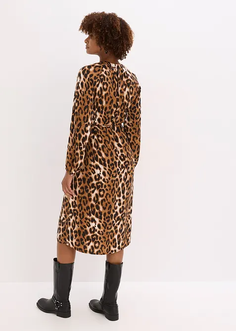 Midi šaty ze splývavého saténu, bonprix