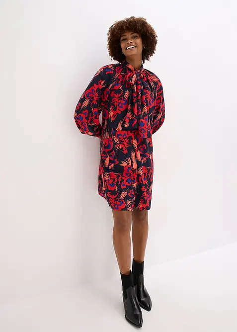 Šaty s vázačkou u límce, bonprix