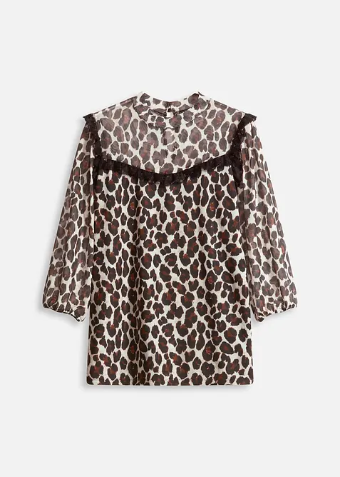 Tričko z jemné síťoviny s krajkou, bonprix