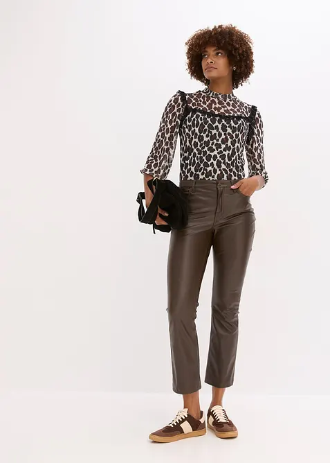 Tričko z jemné síťoviny s krajkou, bonprix