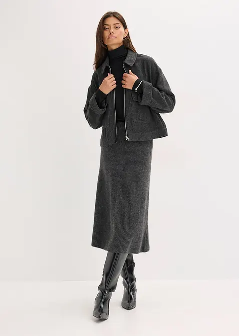 Pletená sukně v délce midi, bonprix