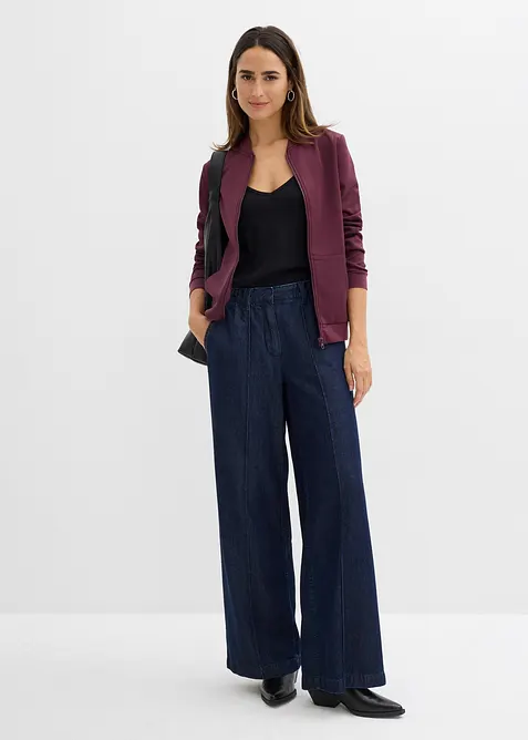 Mikina se zap&iacute;n&aacute;n&iacute;m na zip, z materi&aacute;lu scuba, bonprix