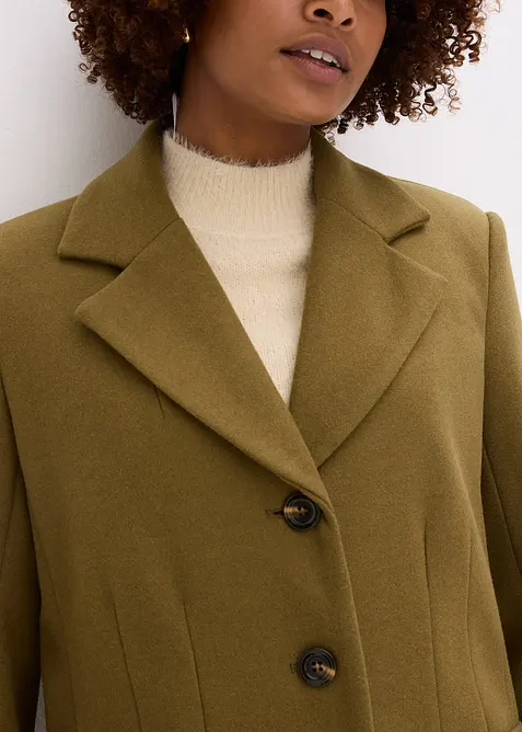 Dlouhý kabát z umělé vlny, bonprix