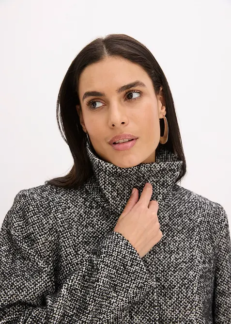 Lež&eacute;rn&iacute; kr&aacute;tk&yacute; kab&aacute;t ve vlněn&eacute;m vzhledu na přechodn&eacute; obdob&iacute;, bonprix