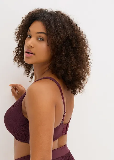 Vyztužená podprsenka s polstrovanými ramínky a jemnou krajkou, bonprix