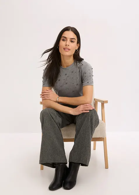 Tričko s&nbsp;aplikac&iacute; z&nbsp;perliček, bonprix