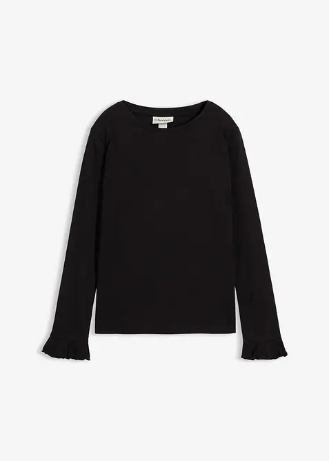 Triko s dlouhým rukávem, z elastické směsi s organickou bavlnou, bonprix