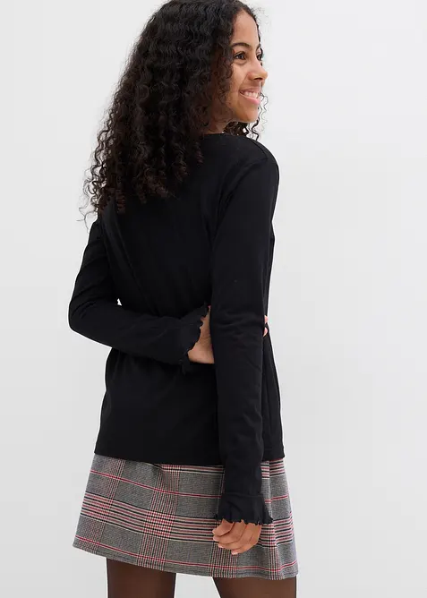 Triko s dlouhým rukávem, z elastické směsi s organickou bavlnou, bonprix