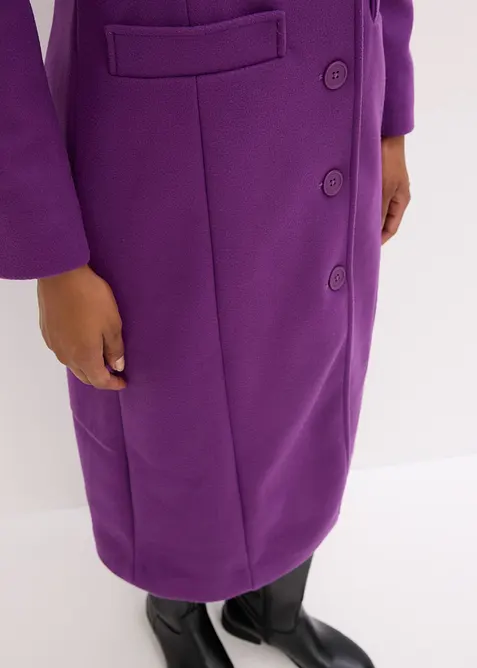 Dlouhý kabát ve vlněném vzhledu, bonprix