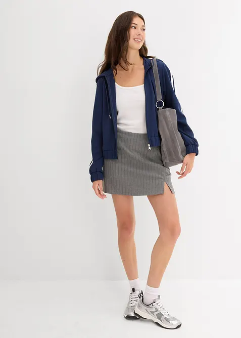 Mikina na zap&iacute;n&aacute;n&iacute;, se sportovn&iacute;mi proužky, bonprix