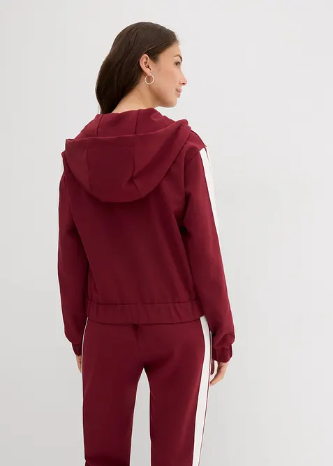 Mikina na zapínání, se sportovními proužky, bonprix