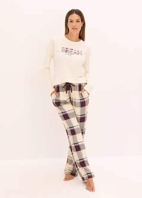 Pyžamo s měkkými tkanými kalhotami a dárkovou taškou, bonprix