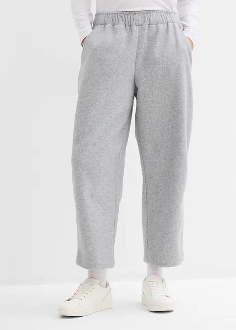 Kalhoty Barrel s vlněným vzhledem, bonprix