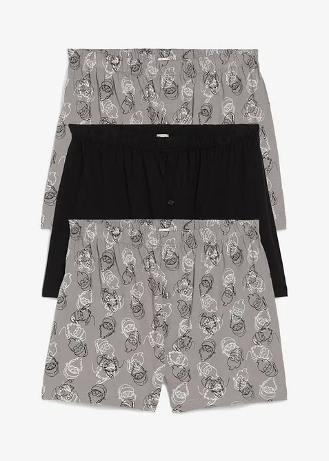 Volné boxerky s organickou bavlnou (3 ks v balení), bonprix