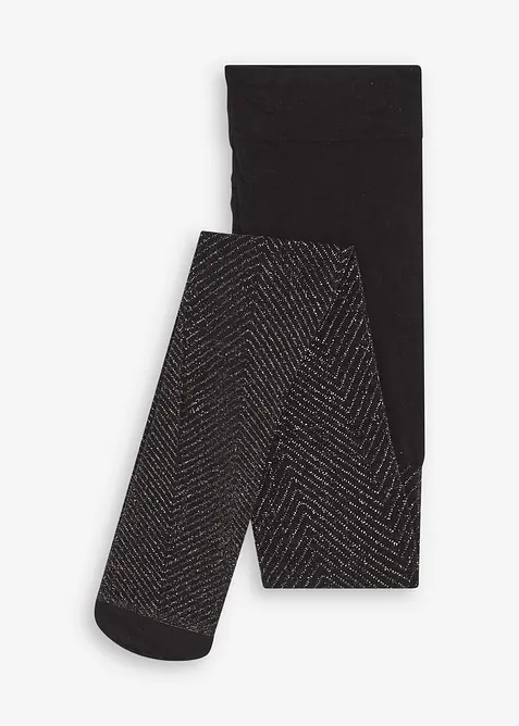 Transparentní punčochové kalhoty s třpytivým vzorem, 20 DEN, bonprix