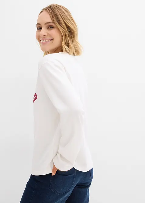 Triko s dlouhým rukávem, z čisté bavlny, bonprix