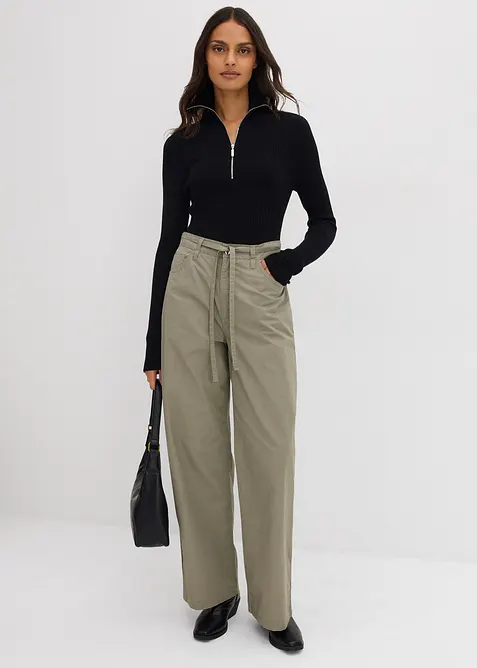 Keprové kalhoty z čisté bavlny, bonprix