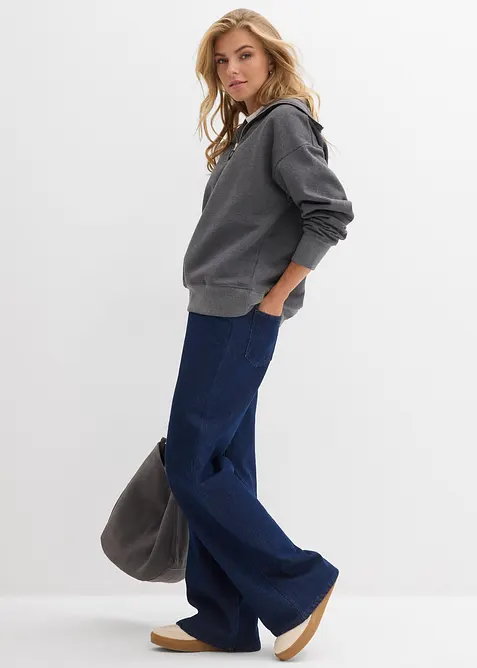 Mikina s límcem na zip, z měkké bavlněné směsi, bonprix