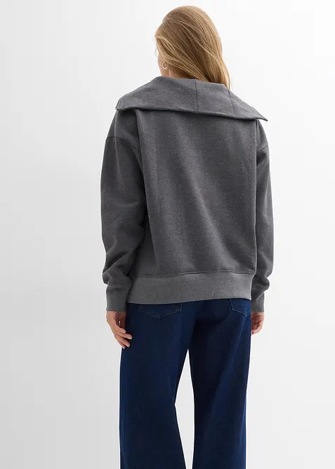 Mikina s límcem na zip, z měkké bavlněné směsi, bonprix