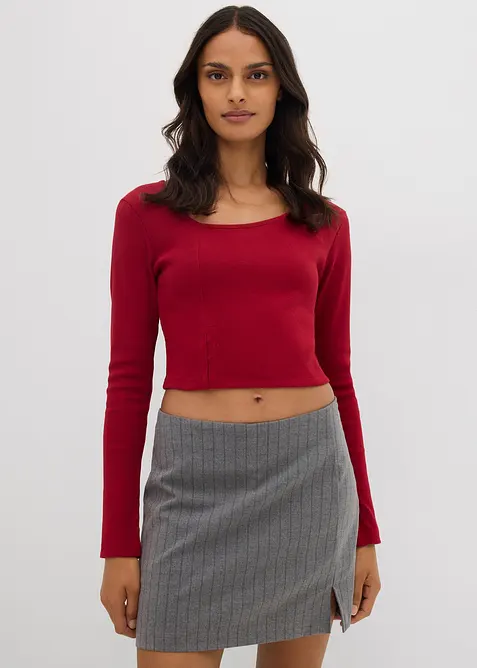 Kr&aacute;tk&eacute; žebrovan&eacute; triko, bonprix