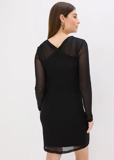 Žerzejové šaty ze síťoviny, bonprix