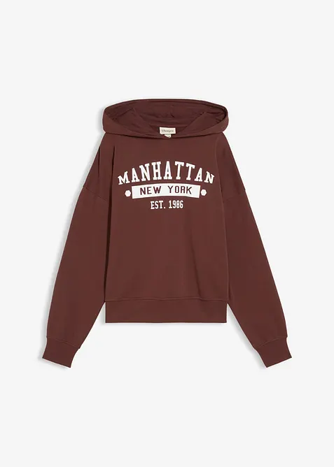 Oversize mikina s kapuc&iacute; z čist&eacute; bavlny, bonprix