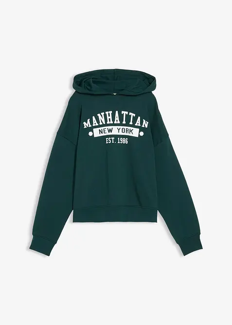 Oversize mikina s kapuc&iacute; z čist&eacute; bavlny, bonprix