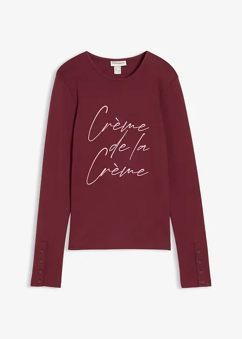 Triko s dlouh&yacute;m ruk&aacute;vem, z čist&eacute; bavlny, bonprix