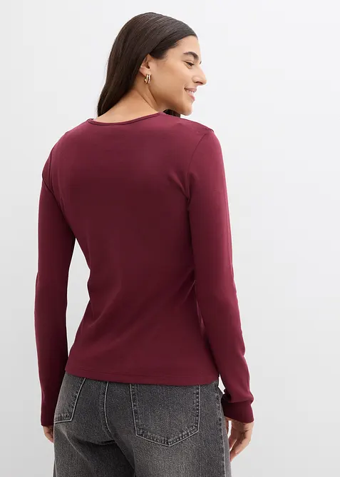 Triko s dlouh&yacute;m ruk&aacute;vem, z čist&eacute; bavlny, bonprix