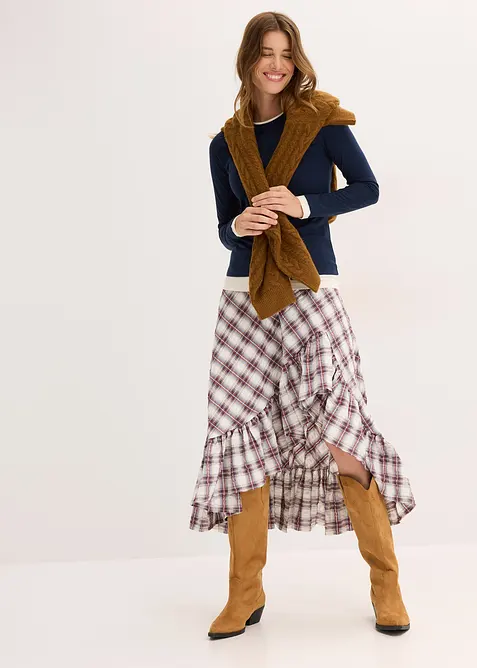 Tričko s dlouhým rukávem, z bavlněné směsi, bonprix