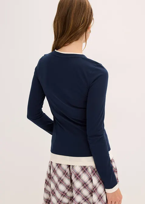 Tričko s dlouhým rukávem, z bavlněné směsi, bonprix