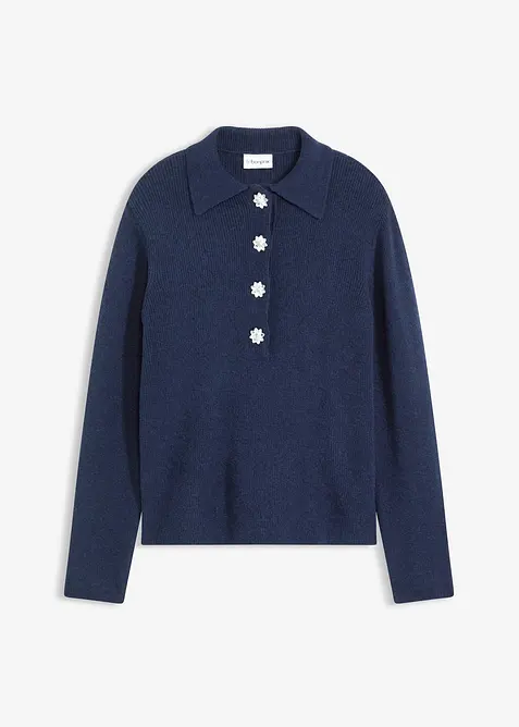 Pólo svetr s podílem vlny, bonprix