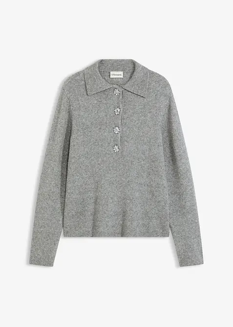 Pólo svetr s podílem vlny, bonprix