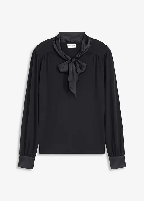 Triko s visk&oacute;zou a sat&eacute;novou v&aacute;začkou, bonprix