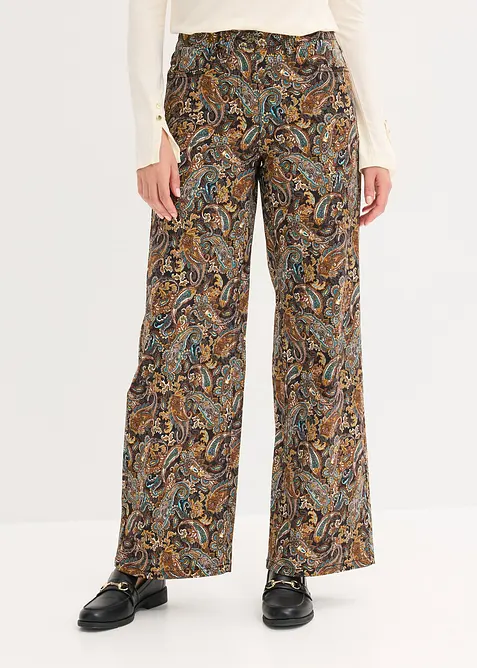 Strečové kalhoty Wide Leg, s bavlnou, bonprix