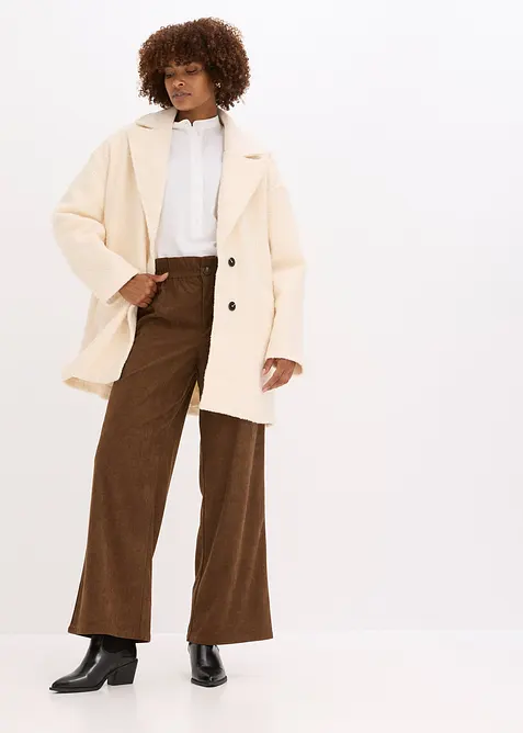 Manšestrové kalhoty se širokými nohavicemi, bonprix