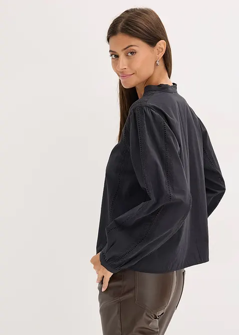 Halenka z bavlny, s krajkov&yacute;mi detaily, bonprix