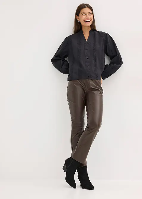 Halenka z bavlny, s krajkov&yacute;mi detaily, bonprix