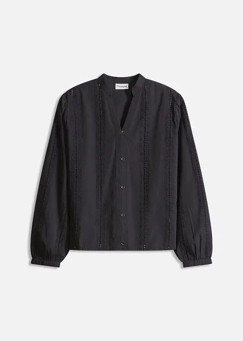 Halenka z bavlny, s krajkov&yacute;mi detaily, bonprix