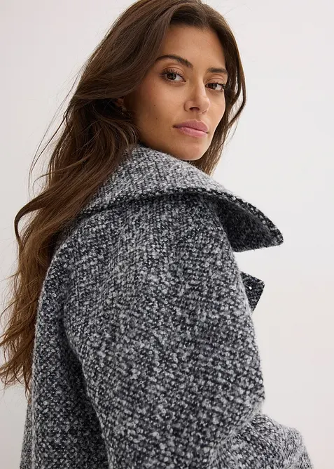 Kr&aacute;tk&yacute; kab&aacute;t s mel&iacute;rovan&yacute;m vlněn&yacute;m vzhledem, bonprix