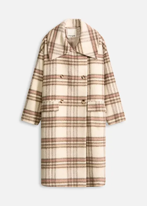 Oversize kabát z měkké vlněné směsi, bonprix