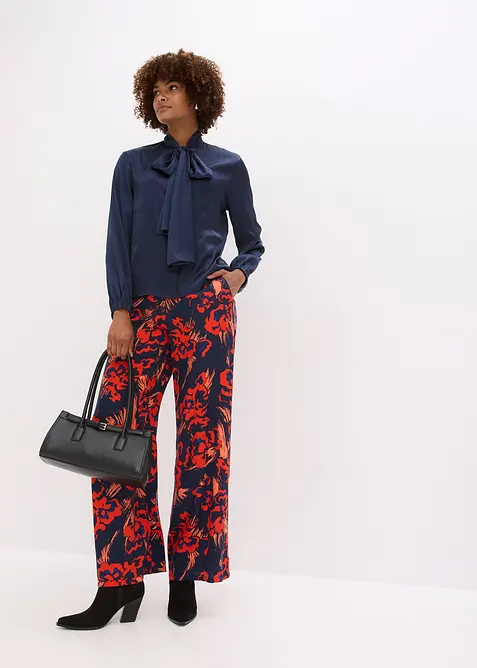 Halenka s vazačkou, ze splývavého saténu, bonprix