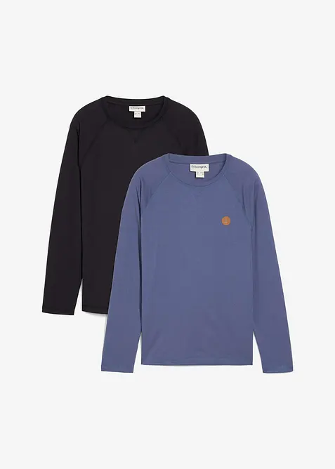 Tričko s dlouhým rukávem (2 ks v balení) z čisté bavlny, bonprix