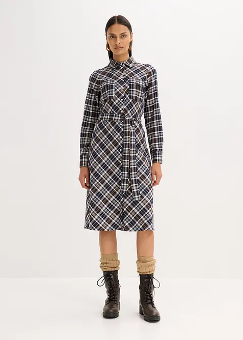 Košilové šaty z měkkého flanelu, bonprix