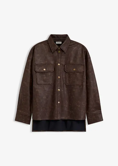 Košile z umělé kůže s obnošeným vzhledem, bonprix