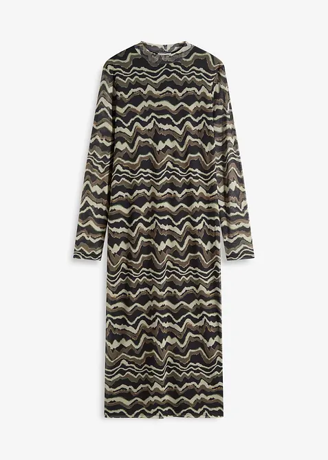 Midi šaty z jemné síťoviny, bonprix