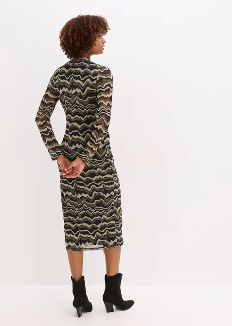 Midi šaty z jemné síťoviny, bonprix